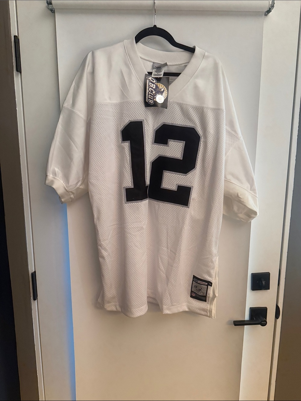 Reebok White Mesh Football Jersey with Black 12